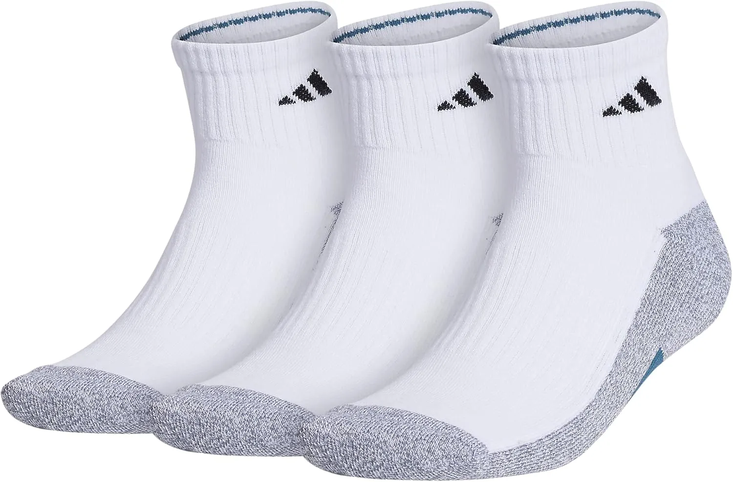 adidas Men's Socks, Athletic Cushioned Quarter 3-Pack, Compression, Moisture-Wicking, Comfortable, Durable