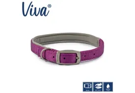Ancol - Viva Nylon Padded Buckle Collar - Purple - Size 6 (45-54cm)