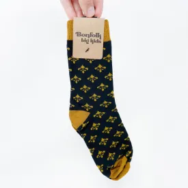 Bonfolk Big Kids Socks - Black & Gold