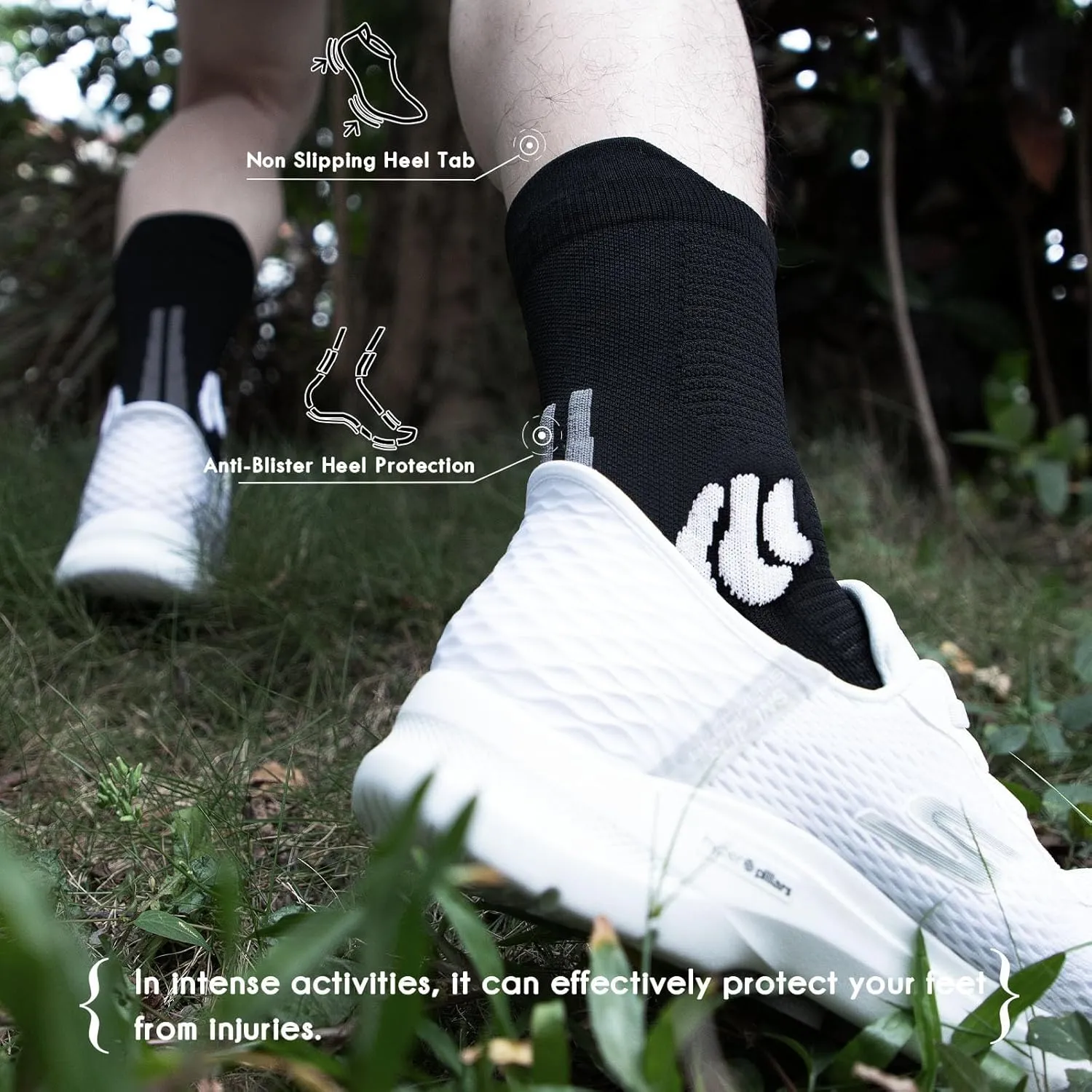 BRISIRA Coolmax Bamboo Viscose Compression Running Socks 3 Pairs Crew Moisture Wicking Anti Blister Athletic Hiking Work Sock