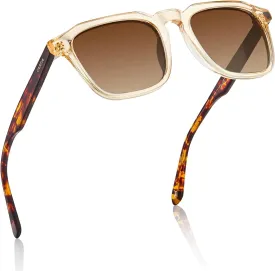 CARFIA Square Sunglasses for Men Polarized Retro 60s Design, Hand-crafted Acetate, UV400 Protection Cool Sun Glasses