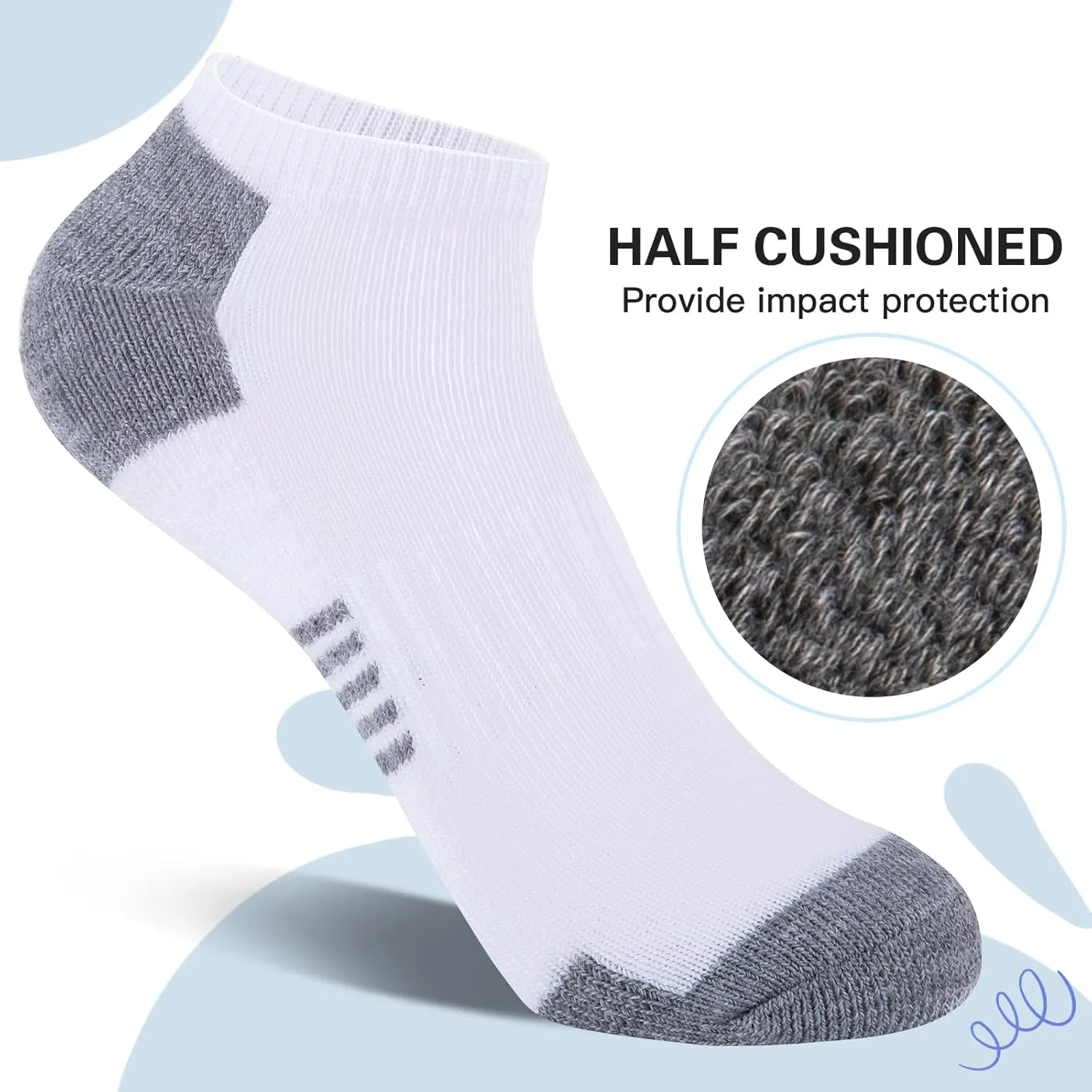 Comfoex 10 Pairs Boys Socks Low Cut Ankle Socks For Kids 8-10 4-6 6-8 Years Old Short Athletic Socks With Cushioned Sole