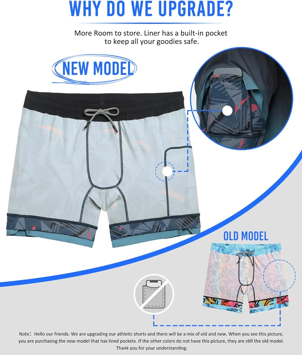 maamgic Mens 5" Gym Running Shorts for Men 2 in 1 Quick Dry Workout Athletic Shorts