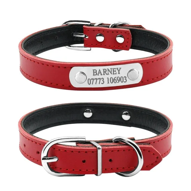 Personalized Leather Adjustable Cat Collar