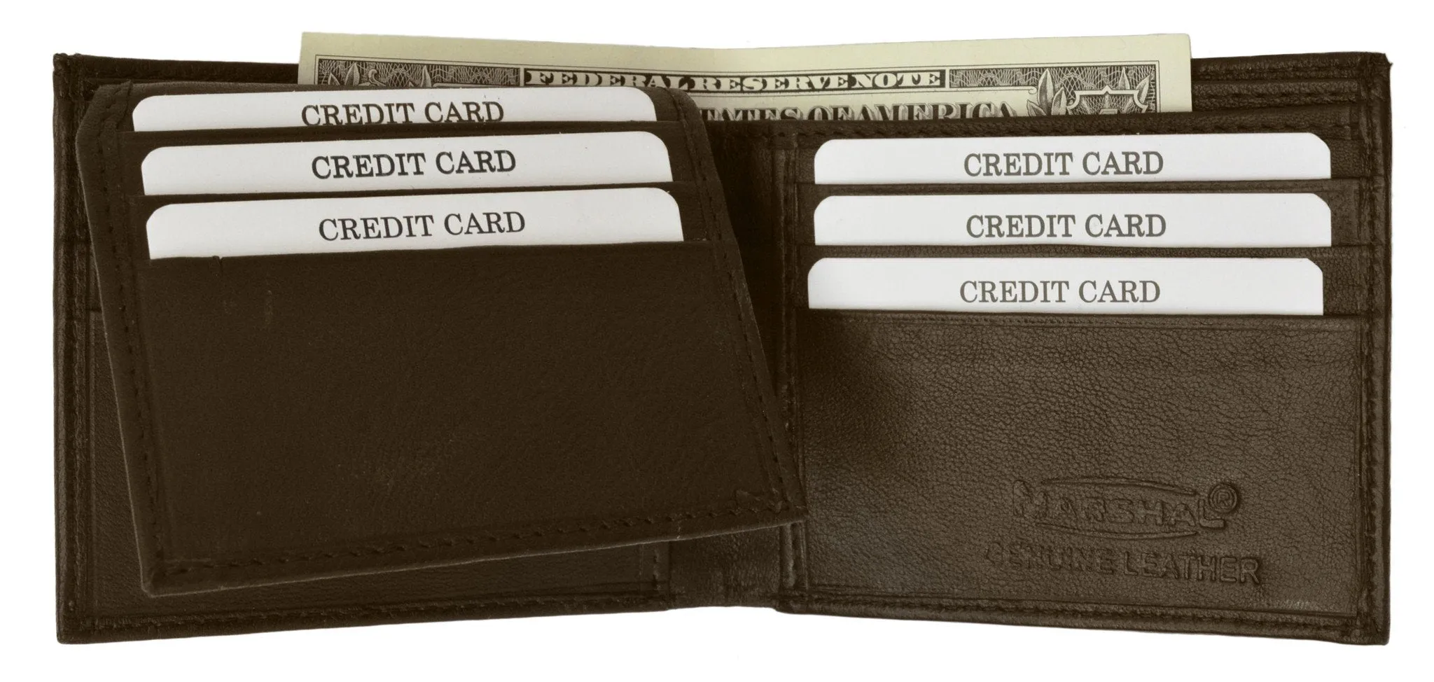 RFID Blocking Men's Premium Genuine Leather Flap Up ID Slim Bifold Wallet RFID P 53