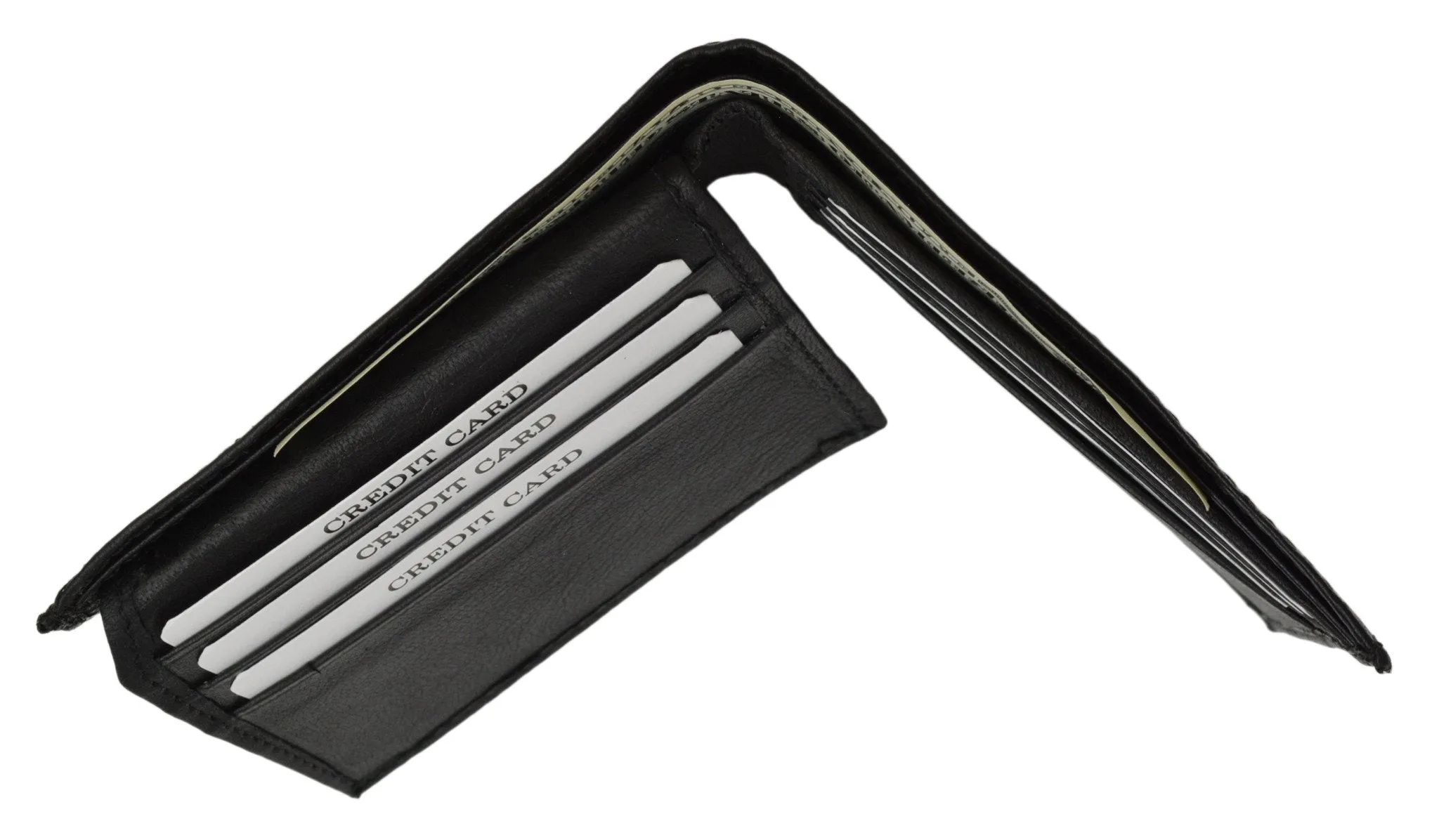 RFID Blocking Men's Premium Genuine Leather Flap Up ID Slim Bifold Wallet RFID P 53
