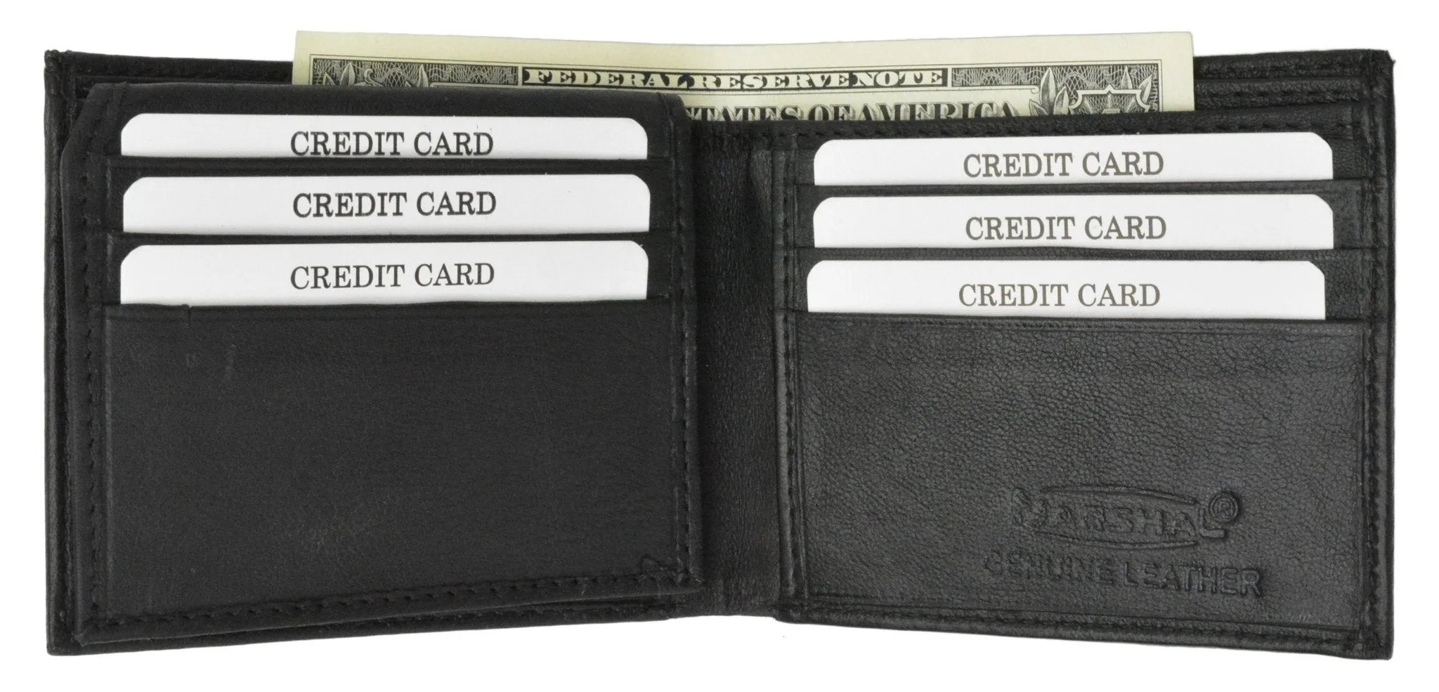 RFID Blocking Men's Premium Genuine Leather Flap Up ID Slim Bifold Wallet RFID P 53
