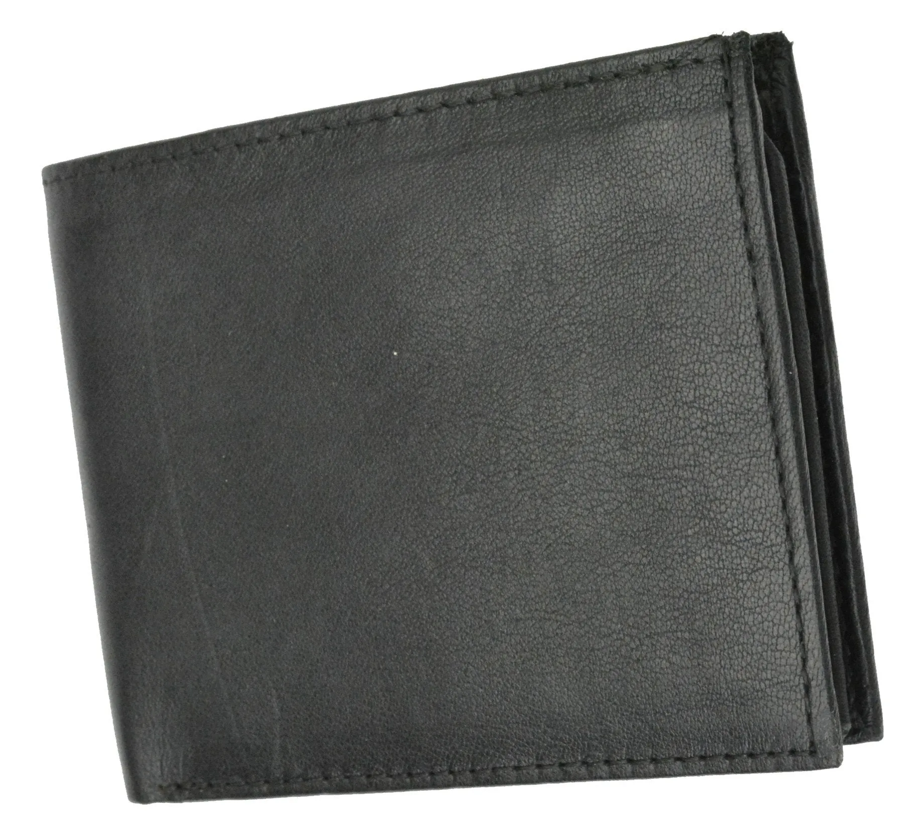 RFID Blocking Men's Premium Genuine Leather Flap Up ID Slim Bifold Wallet RFID P 53