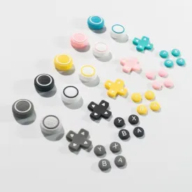 Silicone Joystick Cap Soft D-pad Cross Direction Button ABXY Key Sticker for Switch Lite (Pink)