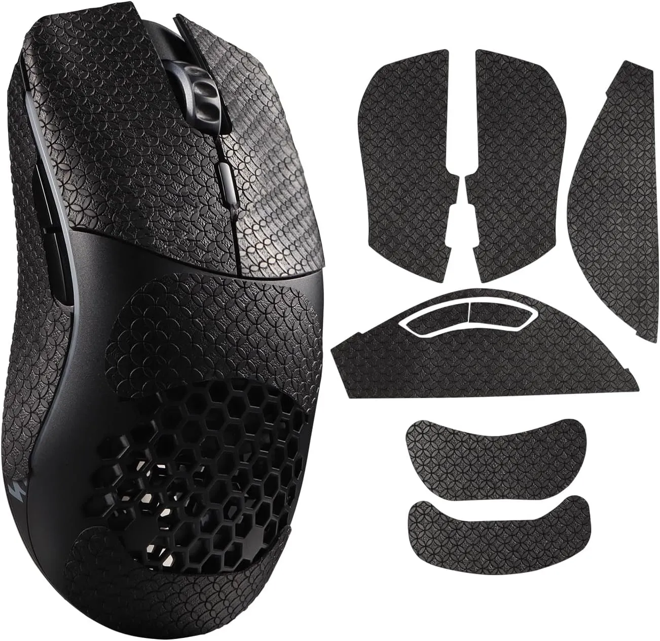 Sweat-Resistant Mouse Grip Tape for Glorious Model D Skin Decals Anti-Slip Pre-Cut Mouse Sticker for Model D Grips (Black)