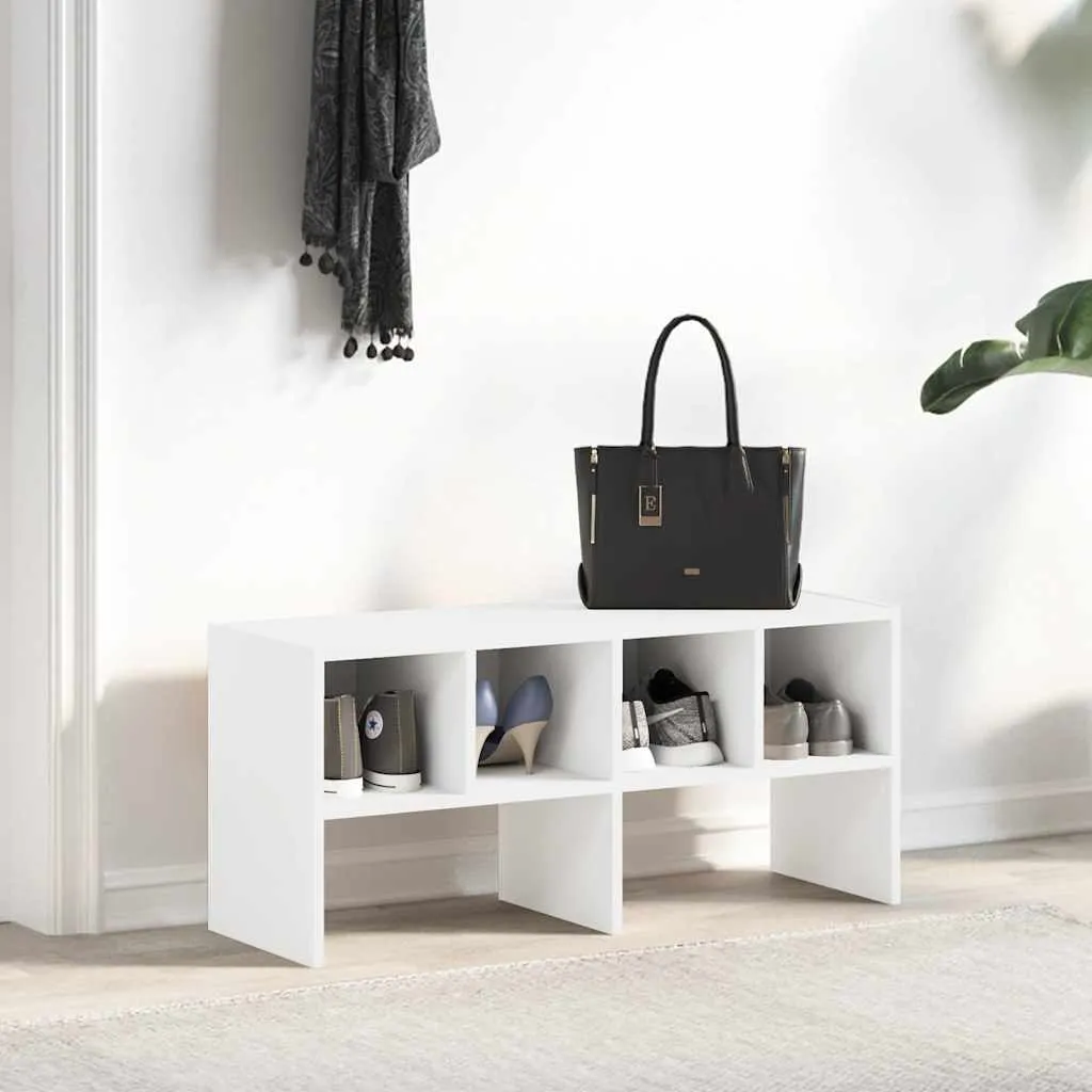 vidaXL Shoe Rack Stackable White 89.5x30x40 cm