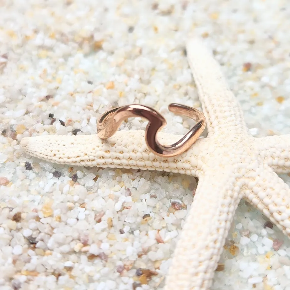 WAVES  - ROSE GOLD / GOLD & SILVER WATERPROOF TOE RINGS